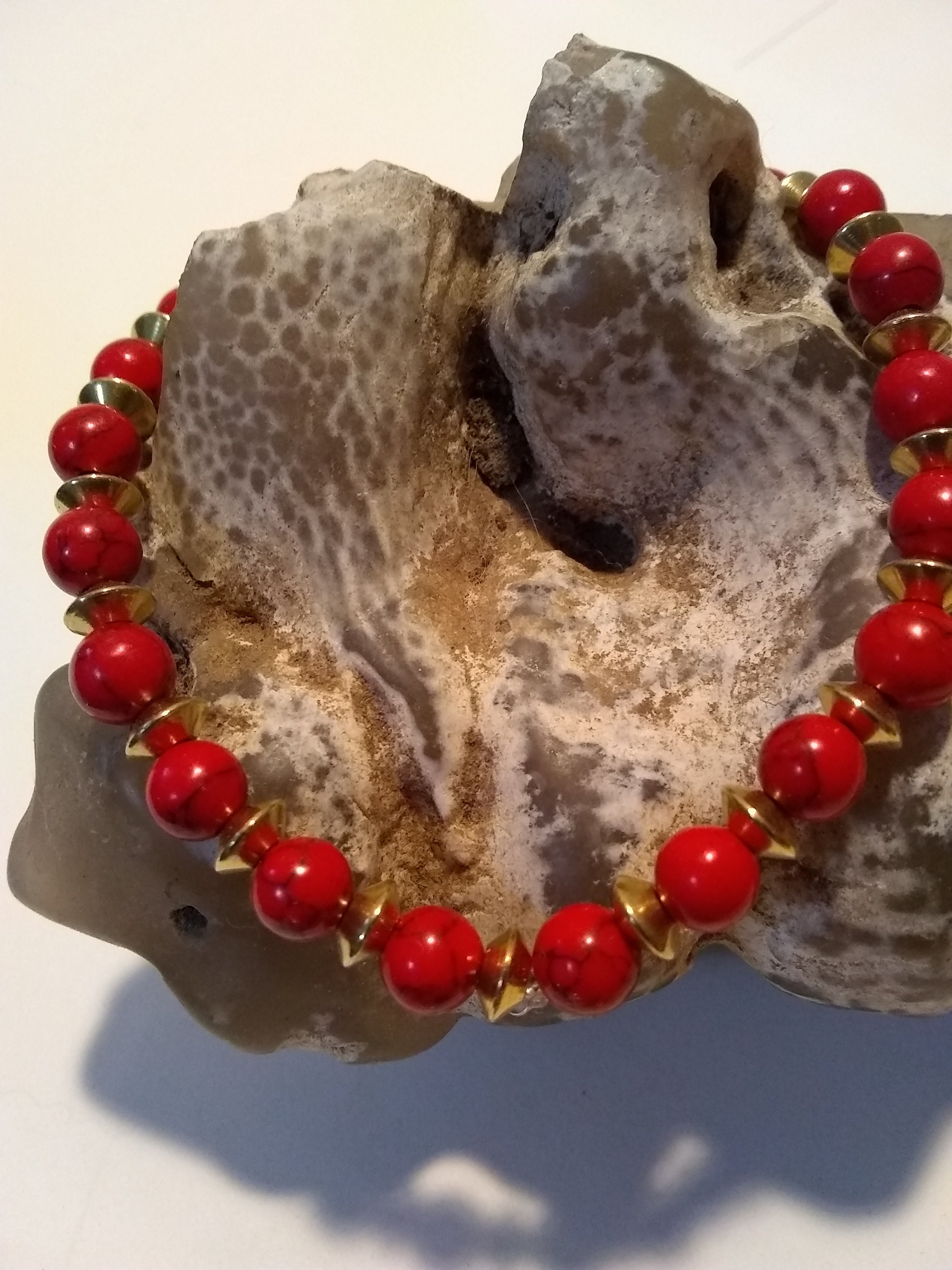 RED TURQUOISE Bracelet/red Beaded Bracelet/red Bracelet/red Stone ...