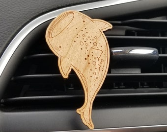 Whale Shark Car Vent Clip Air Freshener | Maple Wood | Includes 3mL Fragrance Oil