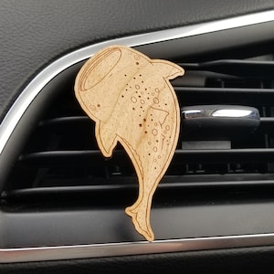 Whale Shark Car Vent Clip Air Freshener | Maple Wood | Includes 3mL Fragrance Oil