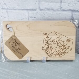 Cactus Desert Geodesic Charcuterie Serving Cutting Board Functional Art for Kitchens, Boats, RVs, Picnics and Tea Time - Food Safe