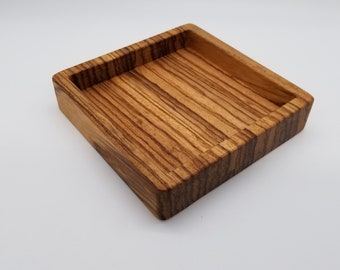 Zebrawood Decorative Tray #10 Jewelry Holder Nightstand Tray Catchall Valet Tray Minimalist Design Exotic 5-Year Anniversary