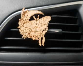 Luna Moth Moon Car Vent Air Freshener Charm includes 3mL Bottle of Fragrance