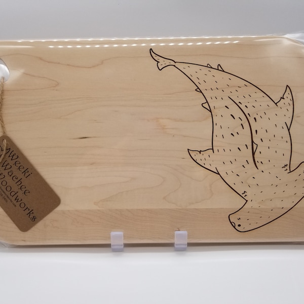 Hammerhead Shark Charcuterie Cutting Board Decorative Kitchen Functional Art - Maple 8 x 14