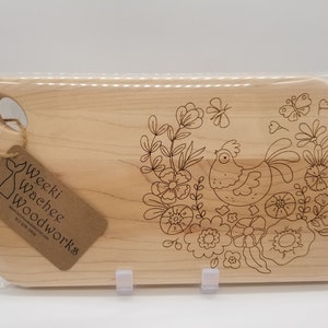 Tabla de cortar para servir charcutería Chicken in Boots Arte funcional para cocinas, barcos, vehículos recreativos, picnic, hora del té, noche de juegos - Apta para alimentos