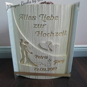 personalisiert Geschenke Hochzeit Geburtstag Buch gefaltet taufe Geburt Baby Brautpaar Verlobung Bild 4