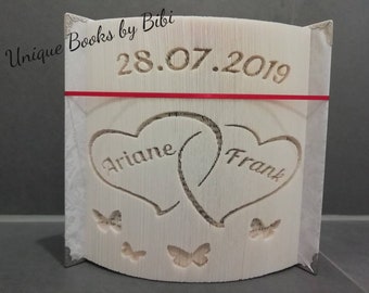 Buch Geschenk Hochzeit personalisiert Geburtstag Unikat Baby gefaltet Verlobung personalisiert Liebe