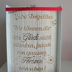 personalisiert Geschenke Hochzeit Geburtstag Buch gefaltet taufe Geburt Baby Brautpaar Verlobung Bild 2