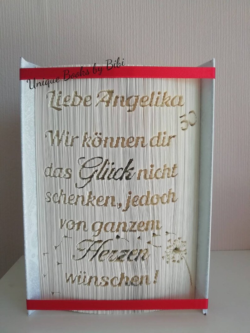 personalisiert Geschenke Hochzeit Geburtstag Buch gefaltet taufe Geburt Baby Brautpaar Verlobung Bild 2