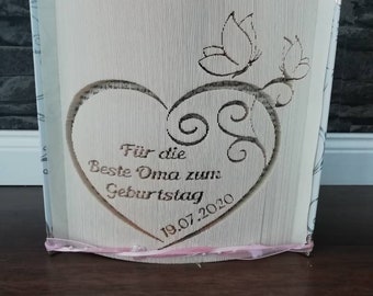 personalisiert Bücher, Geschenk, Hochzeit gefaltet, Geburtstag, Baby, Unikat, Verlobung, Kommunion, Liebe, Geschenkidee, Geburt, taufe