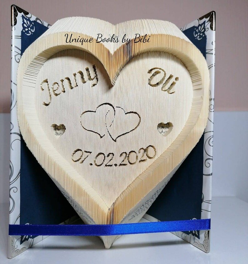 Buch quilling Hochzeit Geschenk Geschenkidee Verlobung taufe Geburtstag handmade gefaltet baby Unikat Hochzeitsgeschenk Liebe Eltern Anker Bild 4