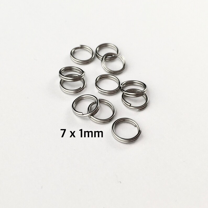 7mm Stainless Steel Split Rings 7x1mm 18 Gauge Double Loop Etsy