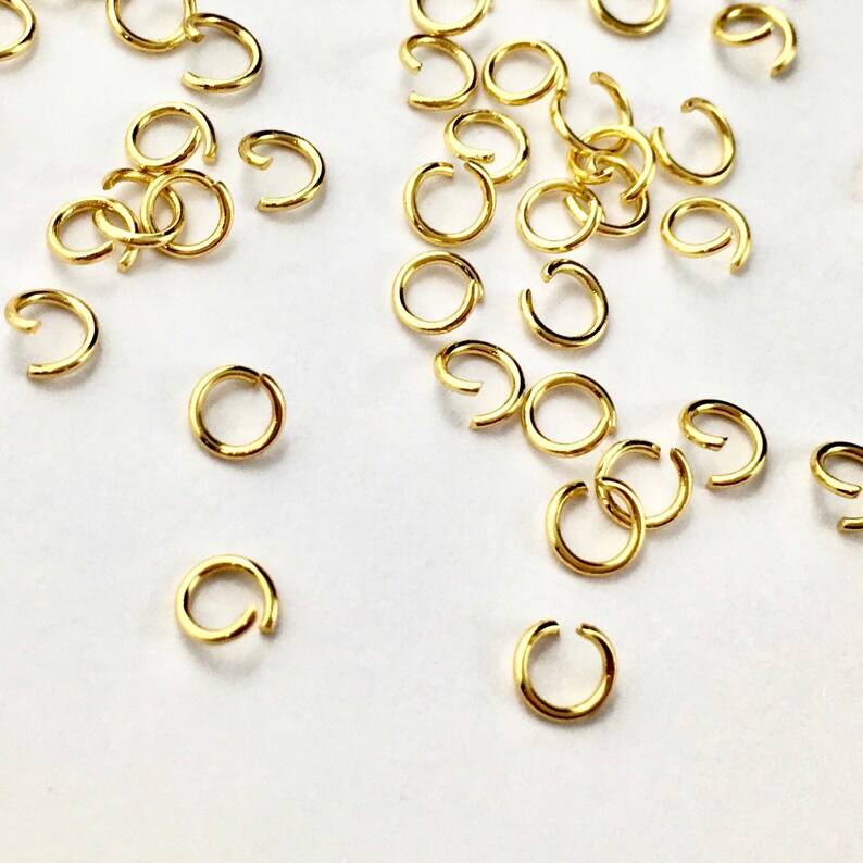 4mm Gold Plated Stainless Steel Jump Rings 4x0.6mm 22 Gauge Etsy