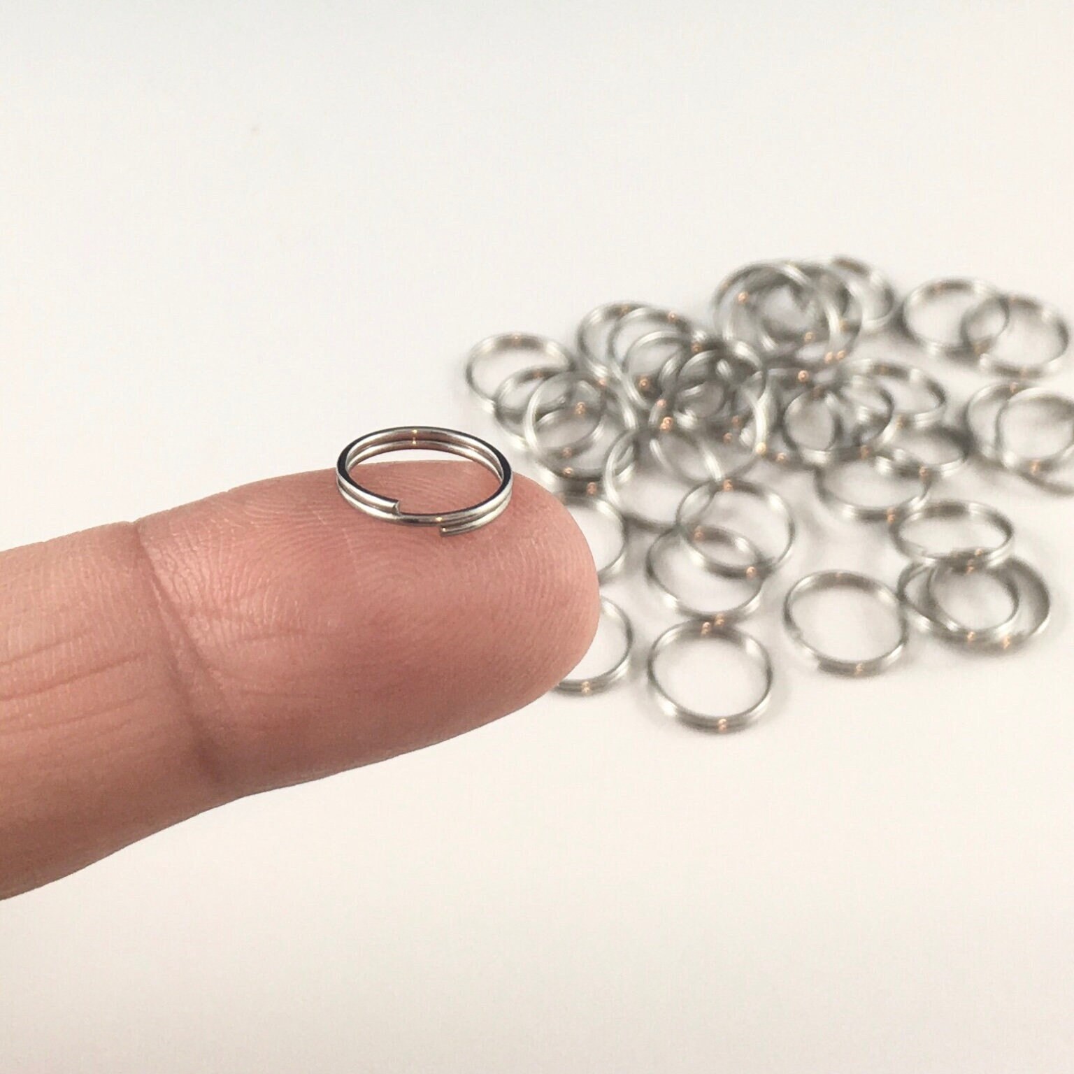 10x1.2mm Stainless Steel Split Rings, 16 Gauge Double Loop Jump Rings