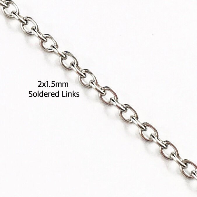 Fine Stainless Steel Chain 5 Metres 2x1.5x0.4mm Soldered Etsy Australia