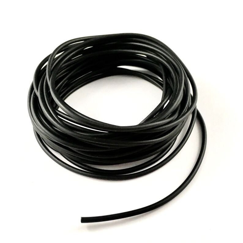 2mm Solid Black Rubber Cord 5 Metres Black Cord Stringing Etsy