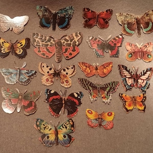 Tischdekortion, stabilie, einzelne Glanzbildmotive, Schmetterlinge, Stiefmütterchen, Rosen, Engel, Ernst Freihoff, Made in Germany