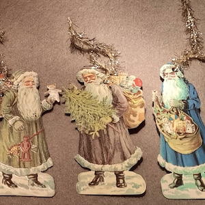 Weihnachtsdekortion, stabilie, beidseitig bedruckte, 6 Stück im Beutel, Weihnachtsmann Anhänger, Ernst Freihoff, Made in Germany