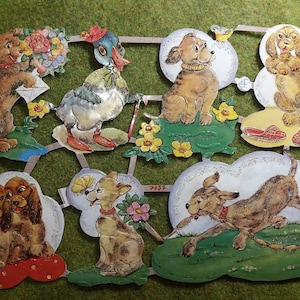 Images brillantes Images poétiques Chiens, avec et sans paillettes, gaufrage allemand, 7057, Ernst Freihoff