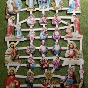 Images brillantes, images poétiques, nostalgie, Marie, Joseph, sans paillettes, 7318, 27 x 17 cm, Ernst Freihoff, estampage allemand, style vintage, ferraille