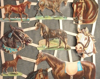 Glanzbilder Poesiebilder Nostalgie Pferde , 7302 mit und ohne Glitter