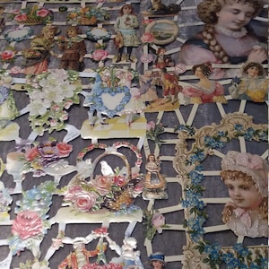 Glanzbilder Poesieb. Nostalgie Blumenkinder, Blumen 4 verschiedene Motive mit und ohne Glitter, 7368, 7177, 7242, 7267, Ernst Freihoff,