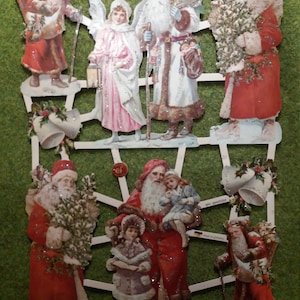 Glanzbilder Poesiebilder Nostalgie Weihnachtsmann, mit und ohne Glitter 7417