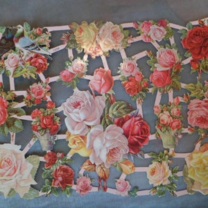 Images brillantes, images poétiques, roses, colombes, avec et sans paillettes, Ernst Freihoff, gaufrage allemand, style vintage, Scrap 7234
