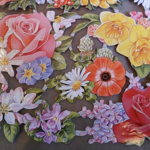 Glanzbilder Poesiebilder Blumen Nostalgie, mit und ohne Glitter  7064