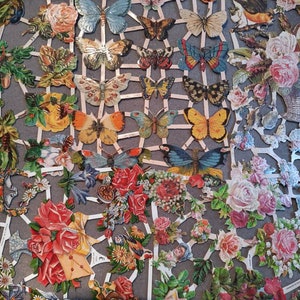 Glanzende afbeeldingen poëzie nostalgie, rozen, vlinders, 6 verschillende motieven met en zonder glitter 7338, 7297, 7157, 7162, 7039, 7336, Freihoff