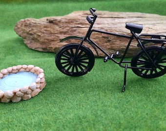 Mini garden, miniatures, bicycle, pond, gnome, fairy