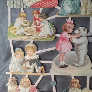 Glanzbilder Poesiebilder Nostalgie Kinder, mit und ohne Glitter, 7395, Ernst Freihoff, German Embrossed, Vintage Style, Scrap