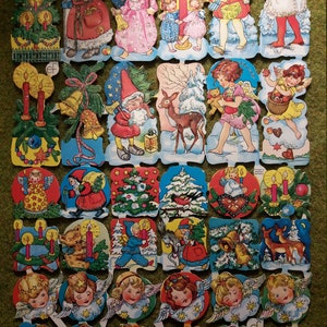 Images brillantes, images poétiques, nostalgie, Noël, ange, avec et sans paillettes, 7150, Ernst Freihoff, estampage allemand, style vintage, ferraille