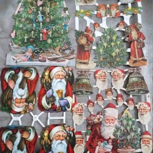 Glanzbilder Poesiebilder Nostalgie Weihnachtsmann, 8 verschiedene Weihnachts- Motive mit und ohne Glitter 7195B, 7051, 7218, 7220, 7271, EF