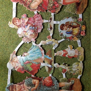 Glanzbilder Poesiebilder, Blumenkinder, Nostalgie Kinder, 7096