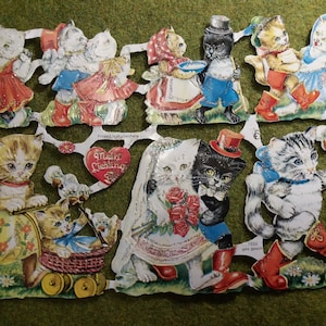 Images brillantes, images poétiques, paillettes, nostalgie, chats, 7033 G