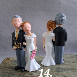 Golden wedding, silver wedding, silver wedding, wedding couple, gold wedding, bride standing and sitting, silver wedding with and without a number