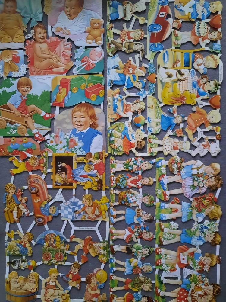 Glossy pictures poetry nostalgia, children 50s-60s, baby, 7011, 7029, 7031, 7032, 7035, 7036, 7068 Ernst Freihoff, German Embossed