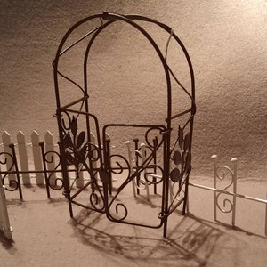 Mini garden metal, garden miniatures, archway, metal fence, fence, wooden fence, gnomes, fairies, fairy,