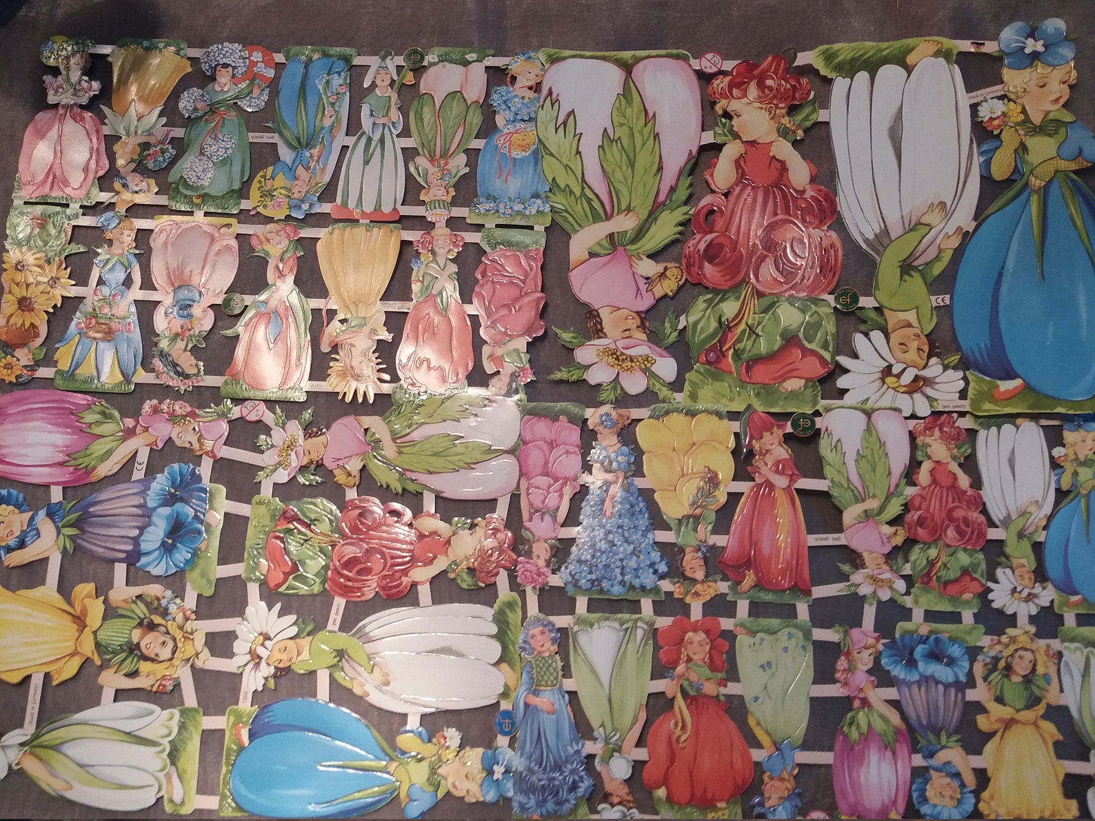 Glanzbilder Poesieb. Nostalgia flower children, elves, 5 different motifs with and without glitter 7425, 7309, 7412, 7359, 7184