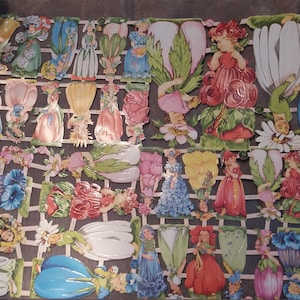 Glanzbilder Poesieb. Nostalgie Blumenkinder, Elfen, 5 verschiedene Motive mit und ohne Glitter 7425, 7309, 7412, 7359, 7184