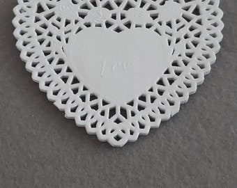 30 taartonderleggers hart 10 cm, Valentijn