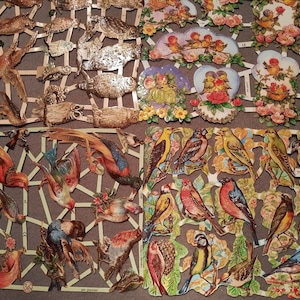 Glanzbilder Poesie Nostalgie Vögel, Adler, Eulen, Fasan, Papagei, Tauben, mit u. ohne  Glitter 7333, 7246, 7169, 7144, 7299, 7303