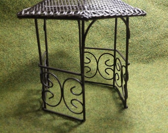 Mini Garten Metall Pavillon, Garten Miniaturen, braun oder weiß, Wichtel, Feen, Fee