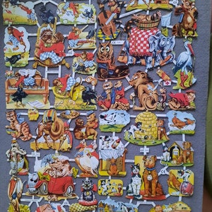 Glanzbilder Poesie Nostalgie, Märchen, Aschenputtel, Kartoons Tiere, 50iger,60iger,Motive 7046, 7047, 7048, 7049,7253, 7254,  Ernst Freihoff