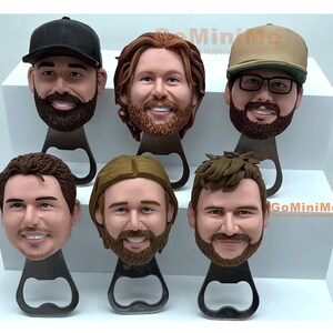 Custom Bobblehead Bottle Opener - 1-40 Set - Personalized Gifts for Groomsmen & Employees