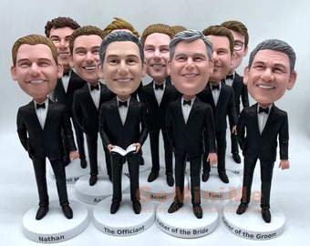 Funny Groomsmen Gift 1-15 Groomsman bobble head Best men bobbleheads figurines collectible present for groomsmen GM1286