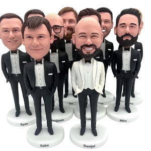 Groomsmen Gift 3-30 set of Groomsman bobbleheads cool personalized Groomsman gifts idea for groomsmen proposal 7" Groomsmen Bobblehead GM326