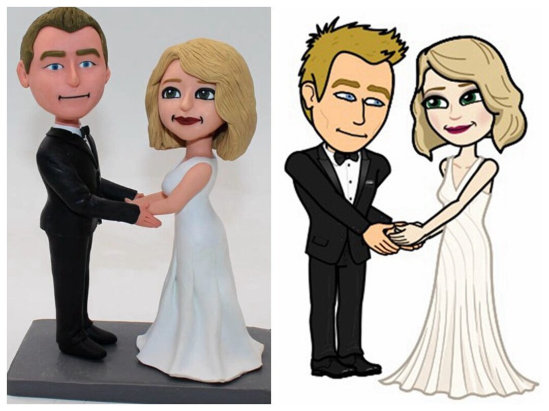 Create Your Own Wedding Cake Toppers With Cartoon Version Unique Gifts ...