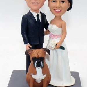 Personalized cake toppers for wedding with dog pet wedding cake toppers figurines image 4