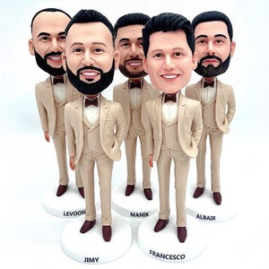 Groomsmen Bobbleheads - Groomsmen Gifts set of 1-40 Groomsman bobble head -  Best man gifts wedding party bobbleheads - GM301